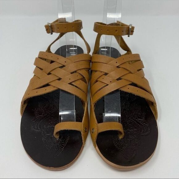 NEW Free People Belize Strappy Sandal Tan 37 - Picture 2 of 10